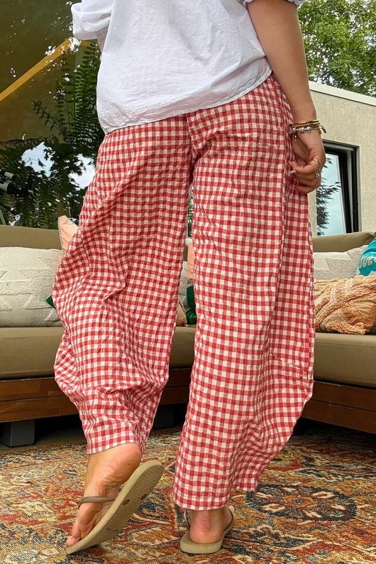 Nonni Gingham 7/8 Barrel Pant Jam